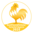 Logo der Auszeichnung Goldener Gockel 2025 für die gastfreundlichsten Ferienhöfe Bayern