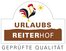 Qualitätszeichen Qualitätsgeprüfter UrlaubsReiterhof des Bundesverbandes für Urlaub auf dem Bauernhof und Landtourismus in Deutschland e.V.